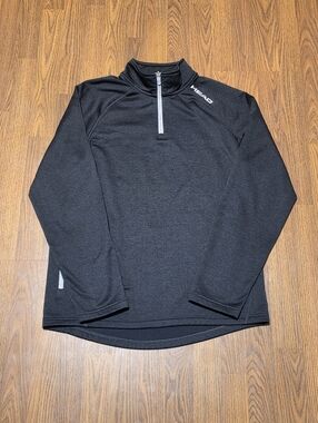 HEAD Men’s Large Black 1/4 Zip Performance Golf Athletic Pullover Long Sleeve